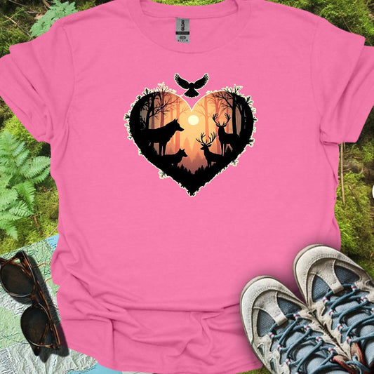 Bosdieren in hart trendy T-shirt