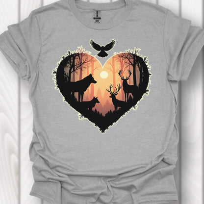 Bosdieren in hart tijdloos T-shirt