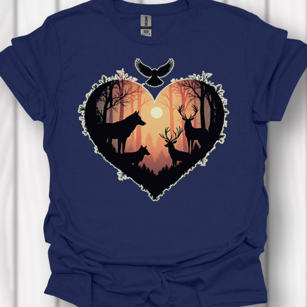 Bosdieren in hart tijdloos T-shirt