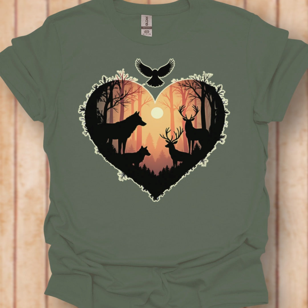 Bosdieren in hart tijdloos T-shirt