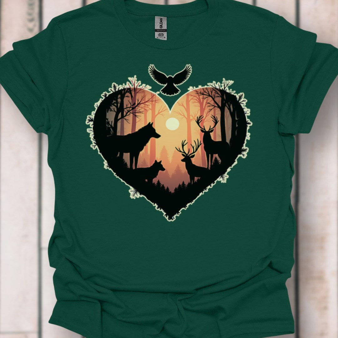 Bosdieren in hart tijdloos T-shirt