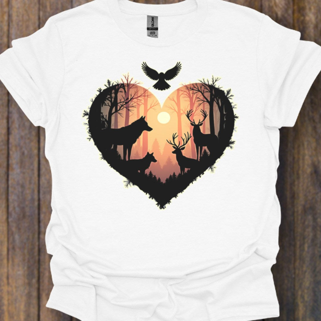 Bosdieren in hart tijdloos T-shirt