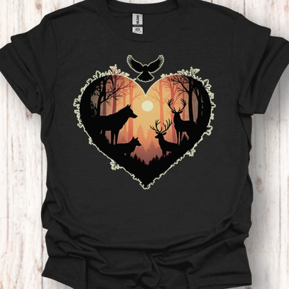 Bosdieren in hart tijdloos T-shirt