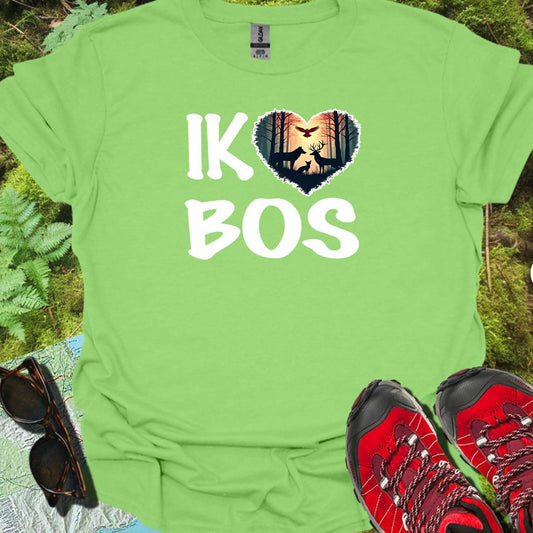 Ik hou van bos wit trendy T-shirt