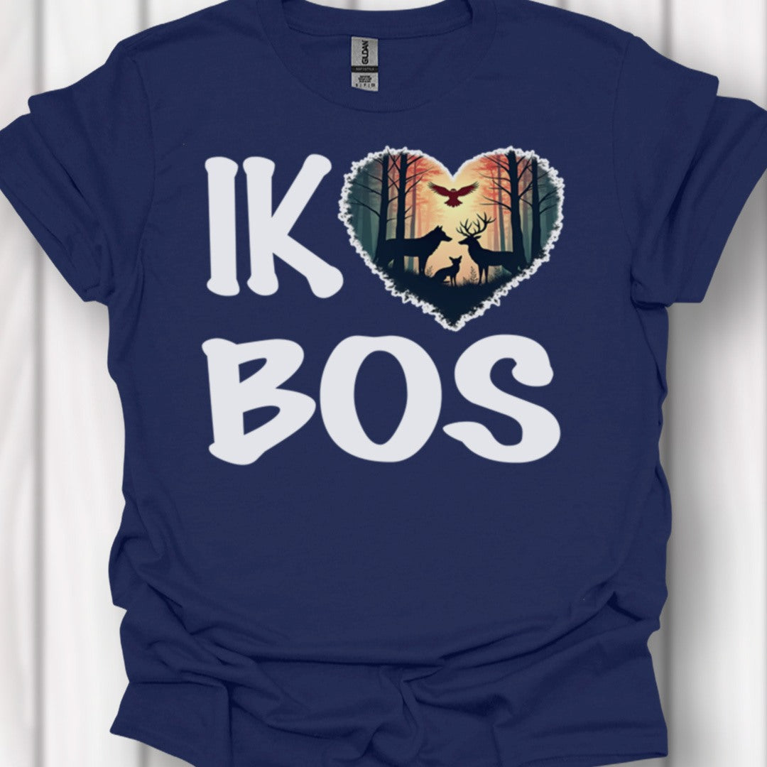 Ik hou van bos wit tijdloos T-shirt