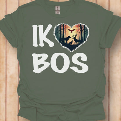 Ik hou van bos wit tijdloos T-shirt