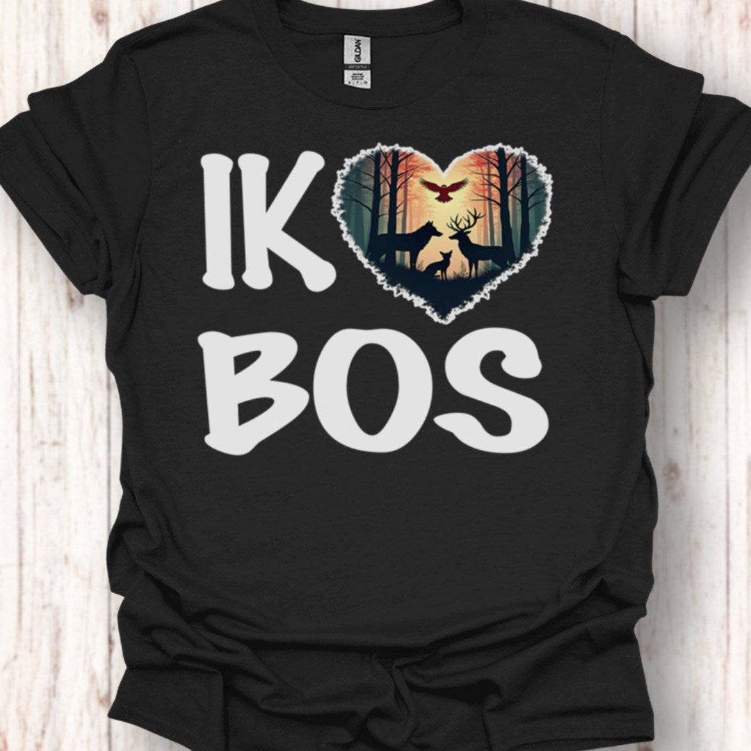 Ik hou van bos wit tijdloos T-shirt