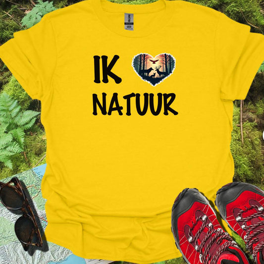 Ik hou van natuur zwart trendy T-shirt