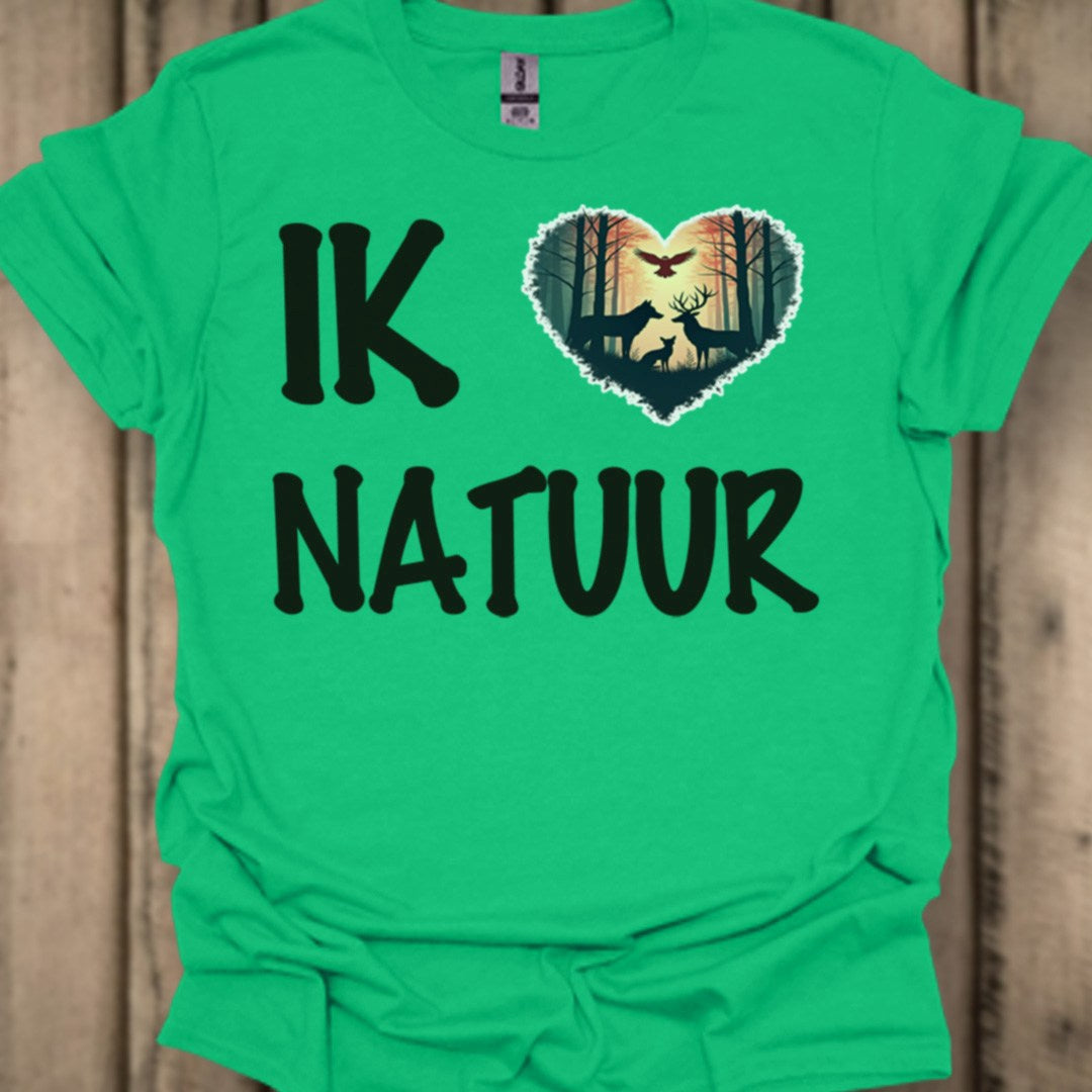 Ik hou van natuur zwart trendy T-shirt