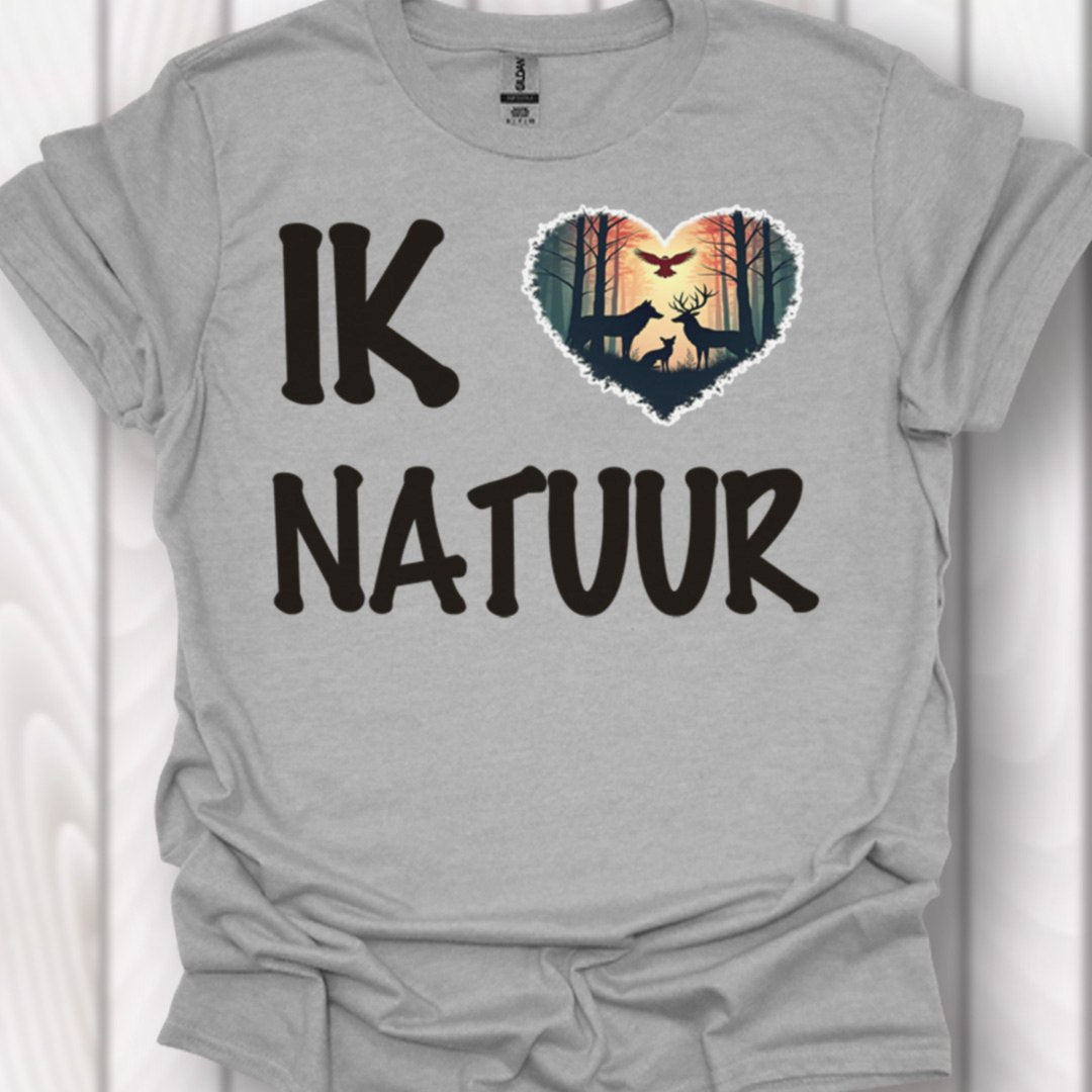 Ik hou van natuur zwart tijdloos T-shirt