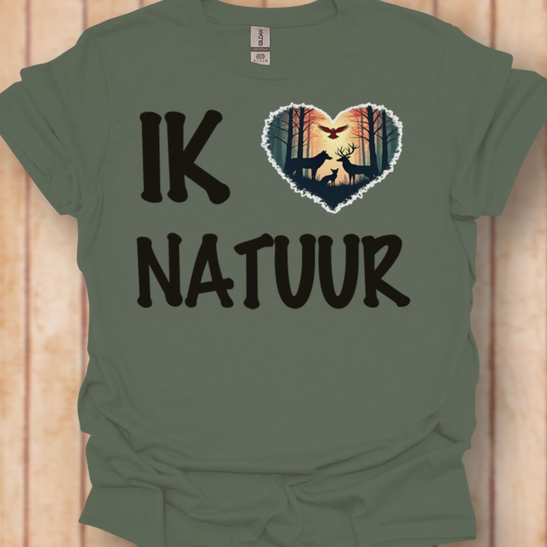 Ik hou van natuur zwart tijdloos T-shirt
