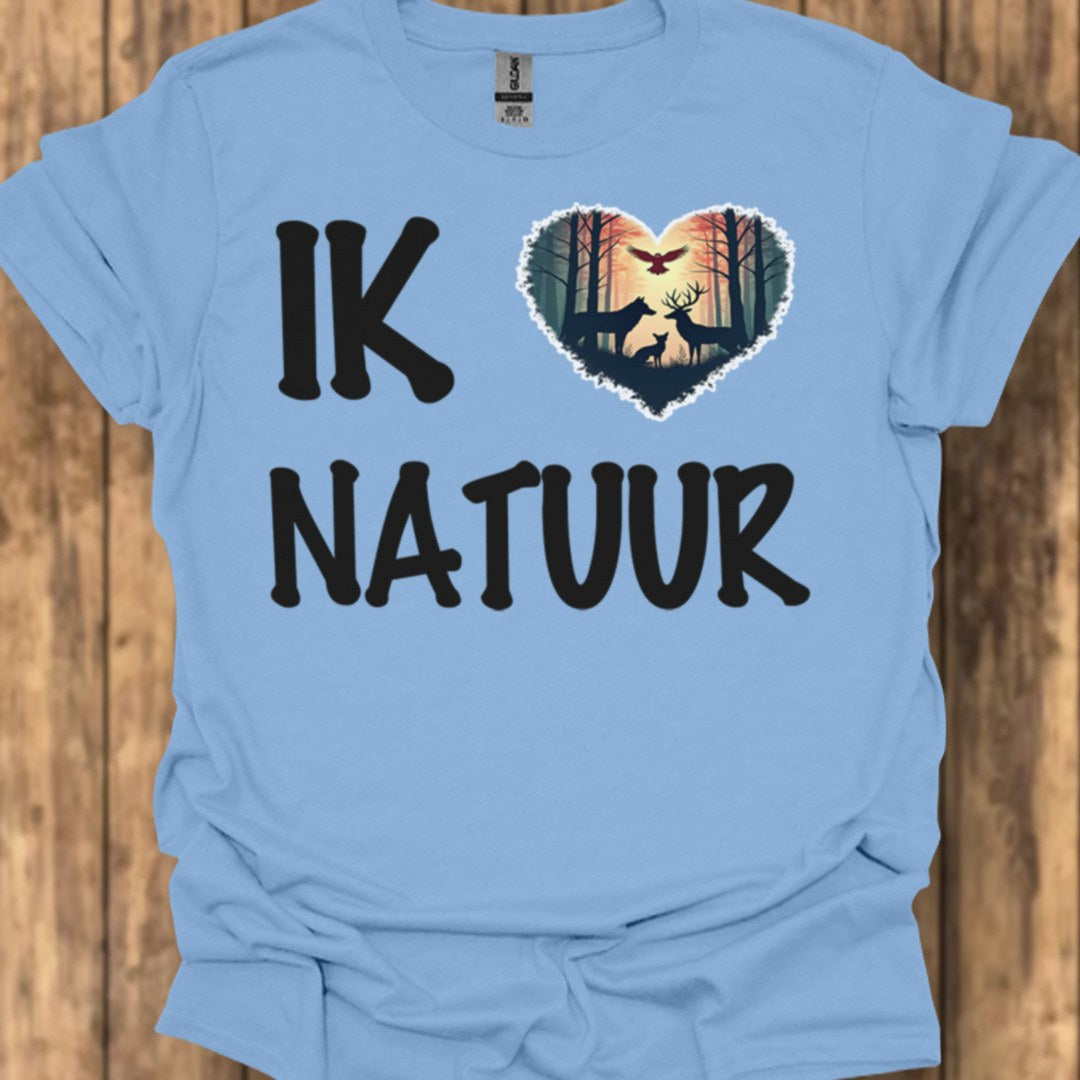 Ik hou van natuur zwart trendy T-shirt