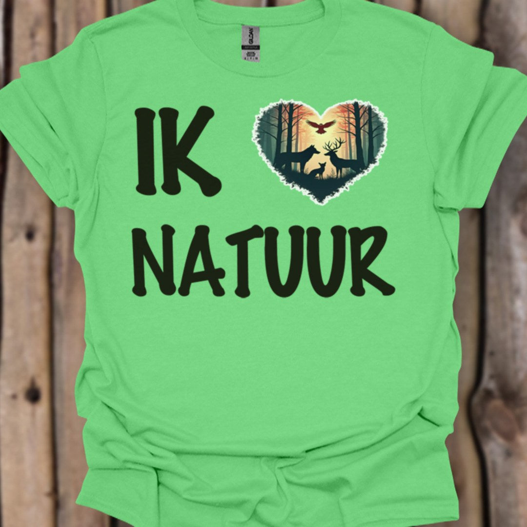 Ik hou van natuur zwart trendy T-shirt