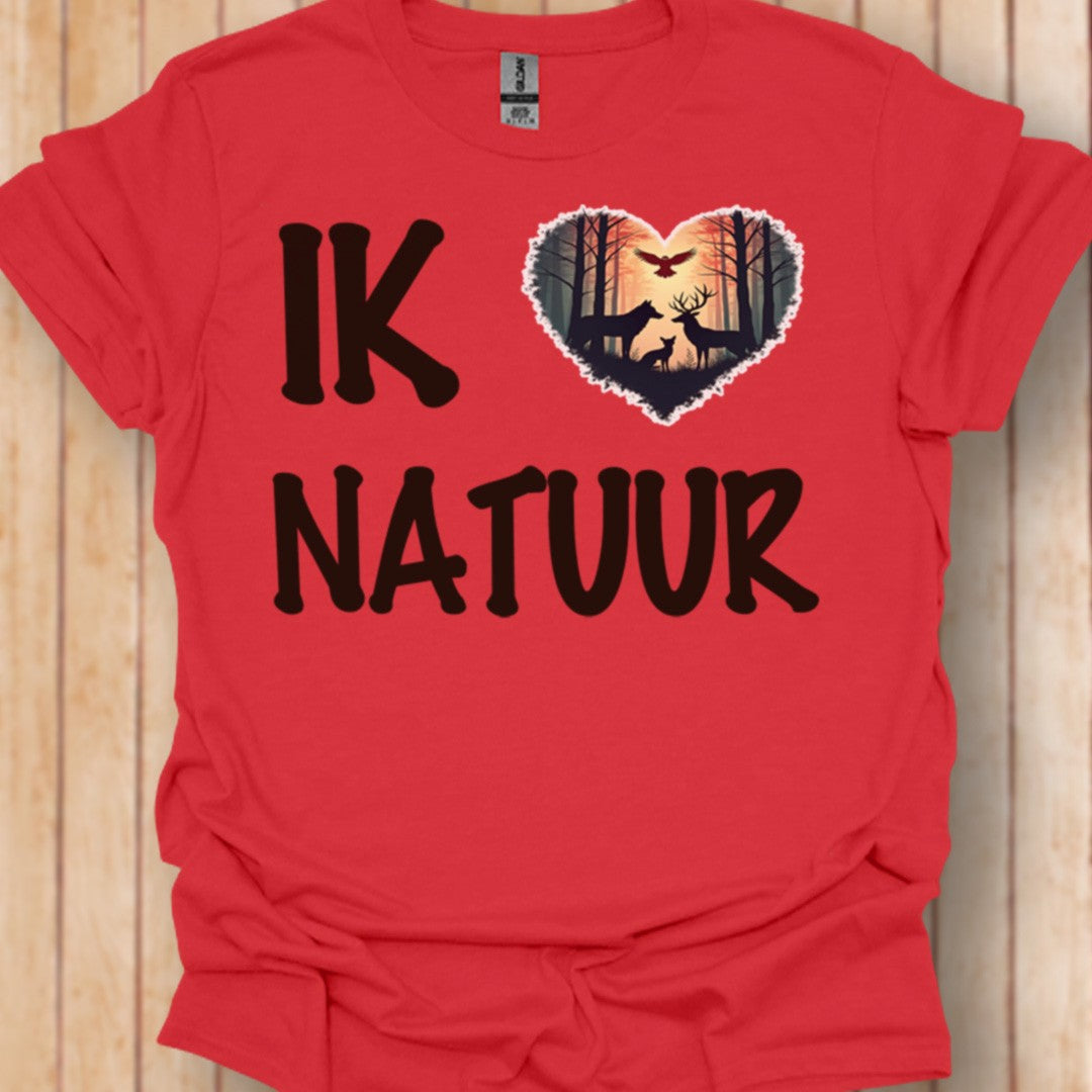 Ik hou van natuur zwart trendy T-shirt