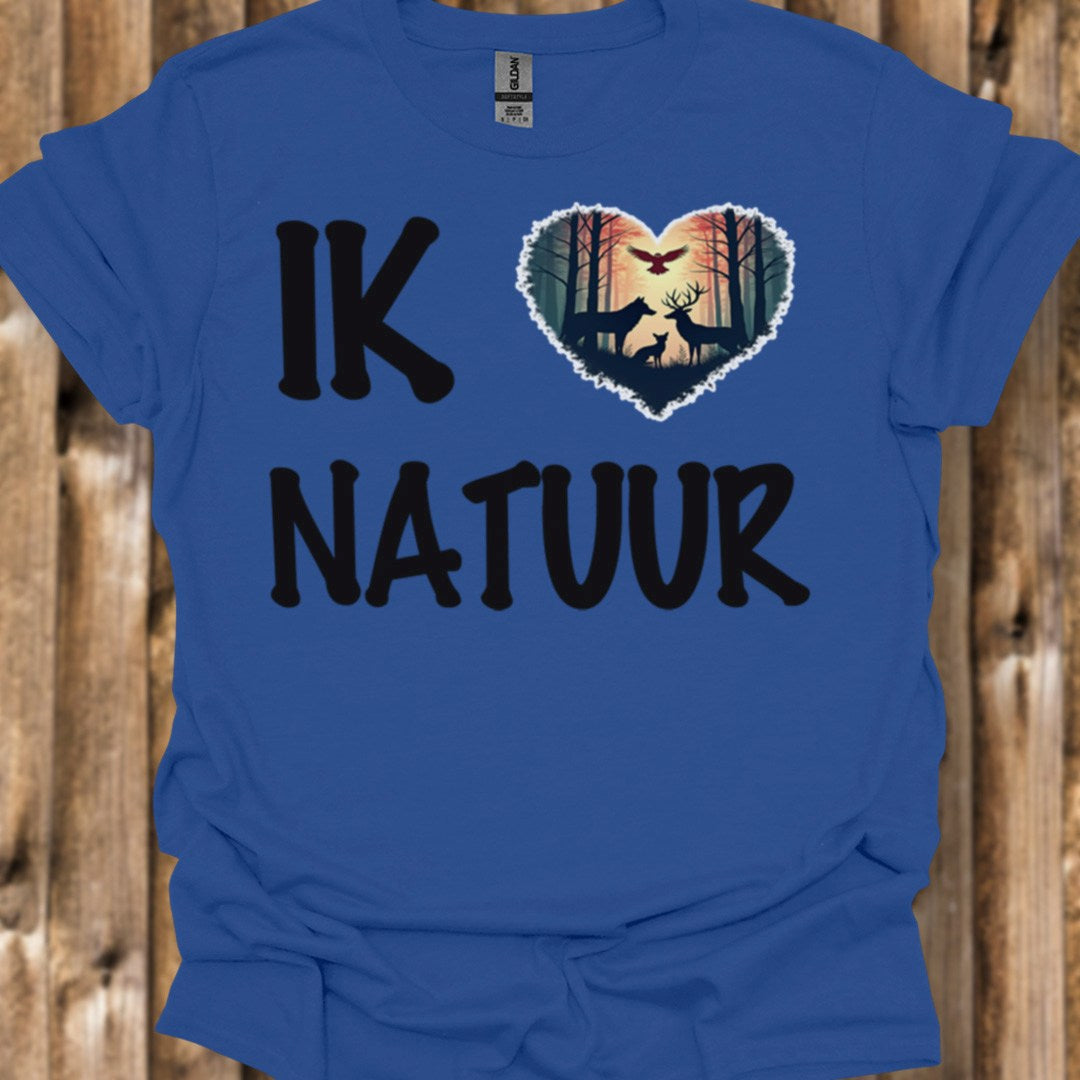 Ik hou van natuur zwart trendy T-shirt