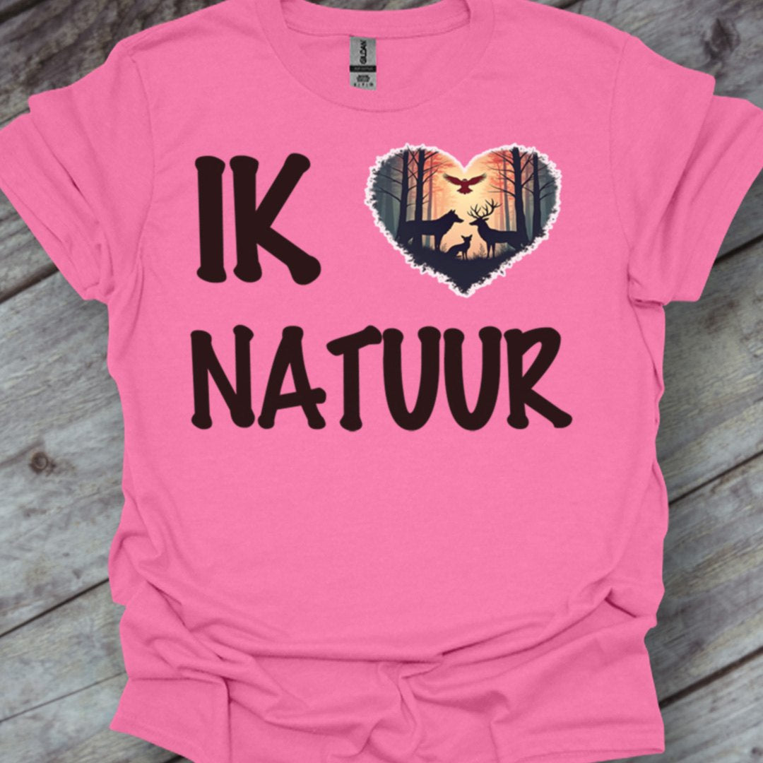 Ik hou van natuur zwart trendy T-shirt