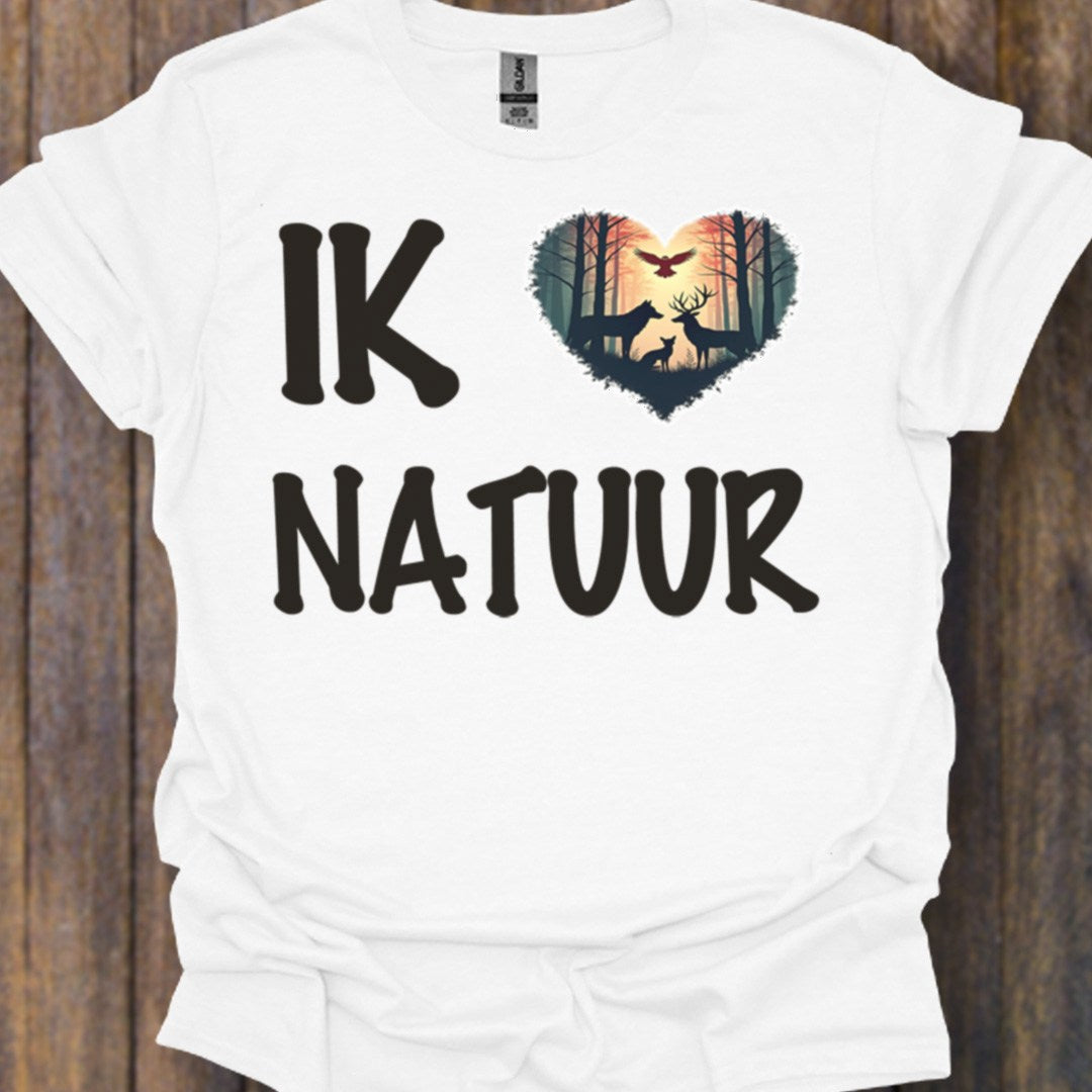 Ik hou van natuur zwart tijdloos T-shirt