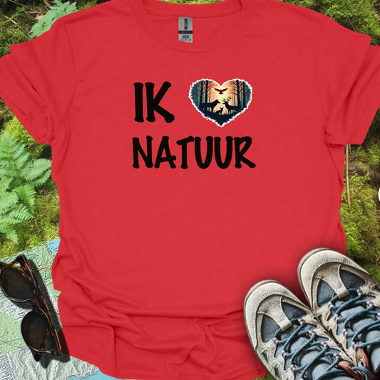 Ik hou van natuur zwart trendy T-shirt