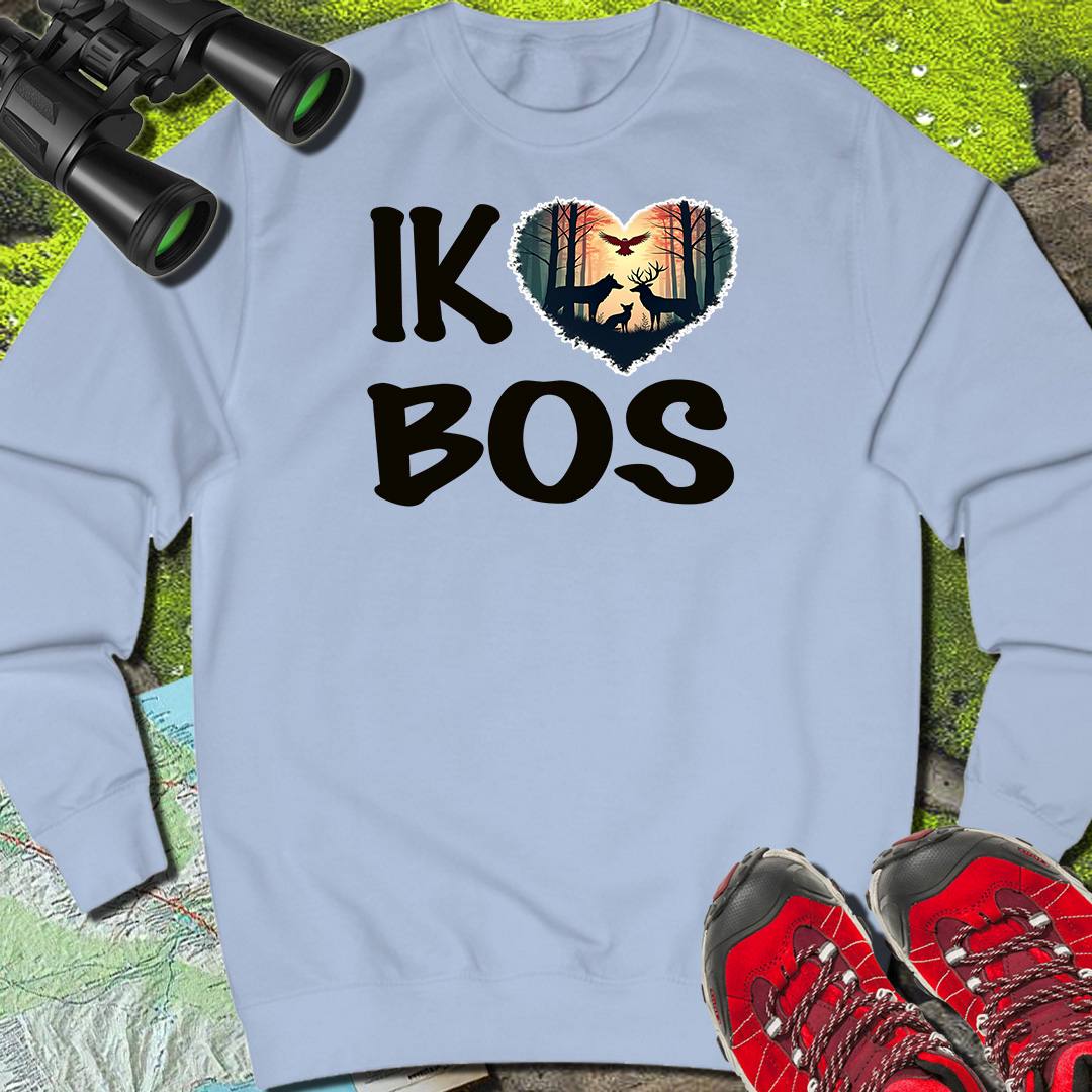 Ik hou van bos zwart sweatshirt