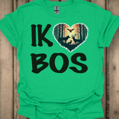 I love forest (Dutch) black trendy T-shirt