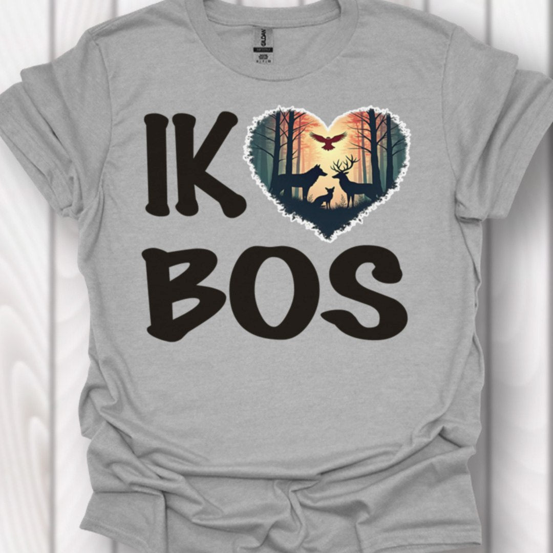 Ik hou van bos zwart tijdloos T-Shirt