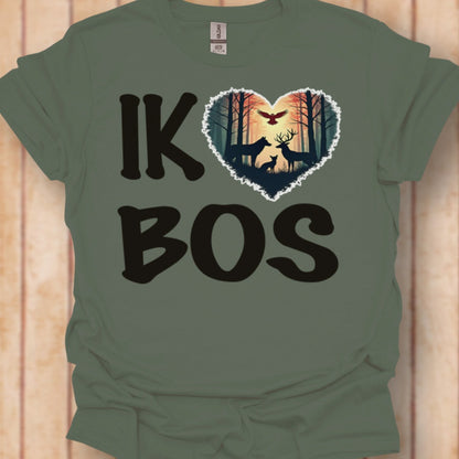 Ik hou van bos zwart tijdloos T-Shirt