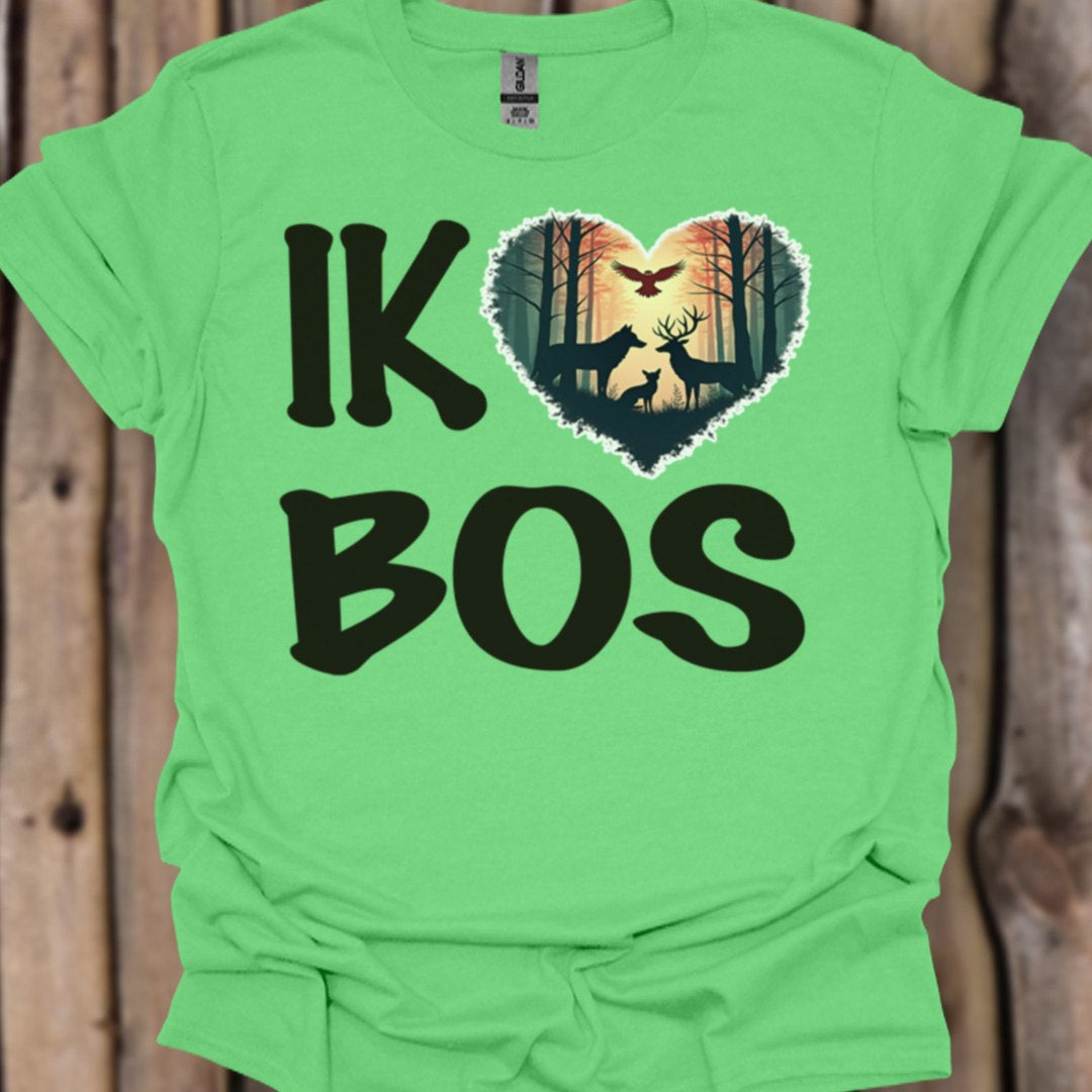 I love forest (Dutch) black trendy T-shirt
