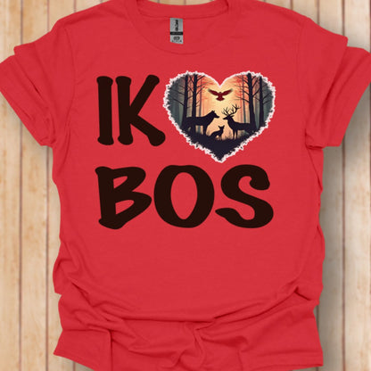 I love forest (Dutch) black trendy T-shirt