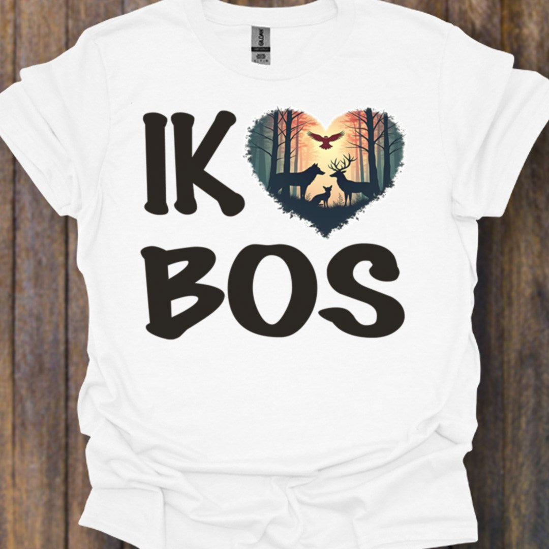 Ik hou van bos zwart tijdloos T-Shirt