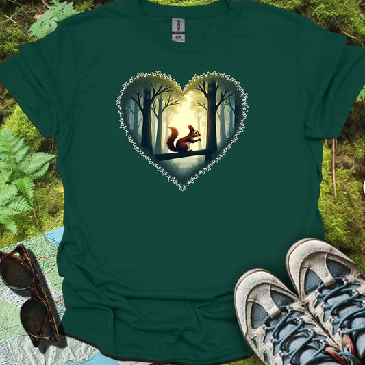 Eekhoorntje in hartvorm tijdloos T-shirt