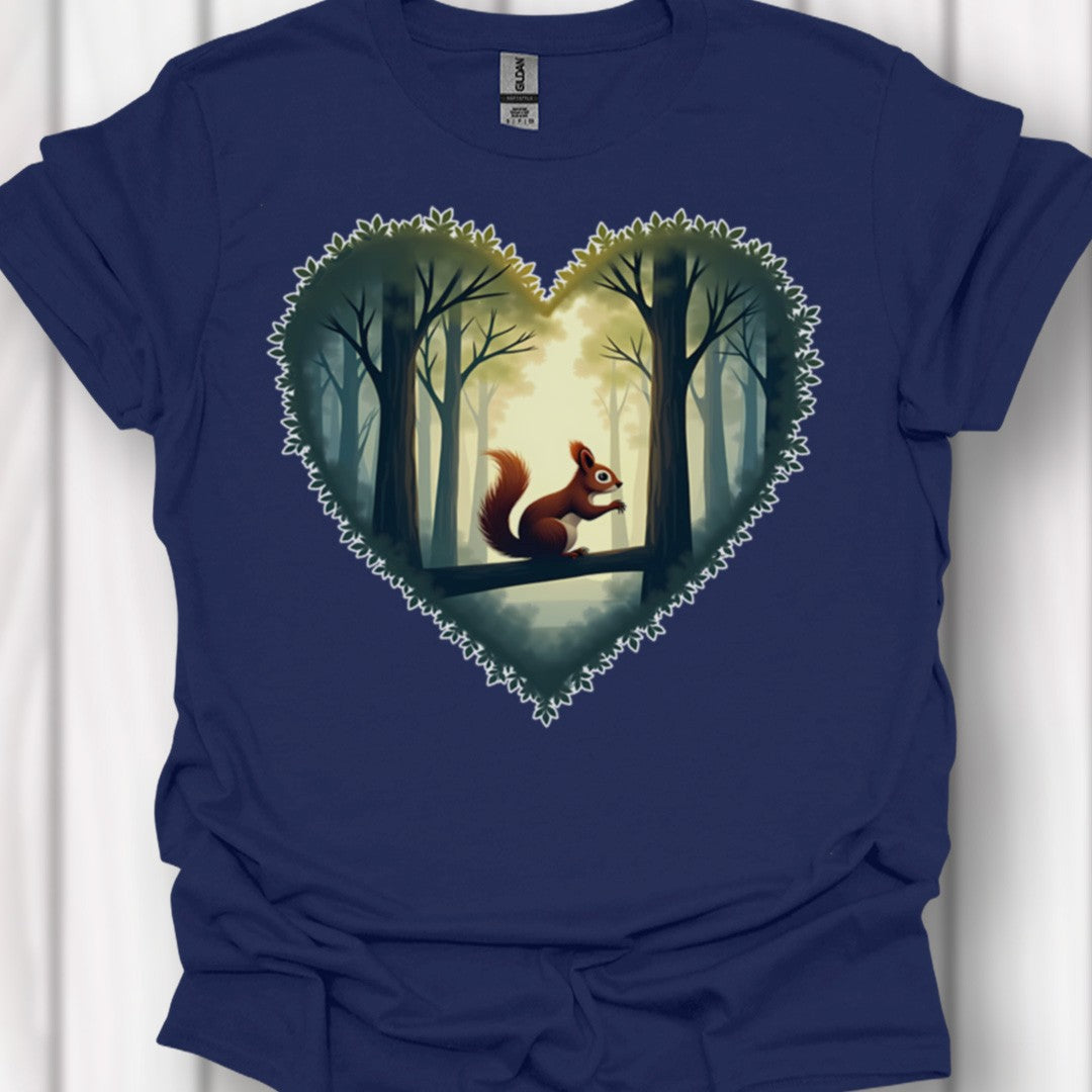 Eekhoorntje in hartvorm tijdloos T-shirt