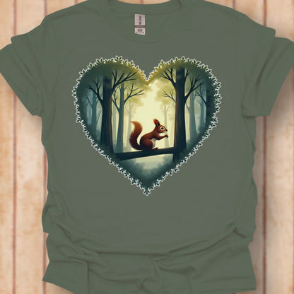 Eekhoorntje in hartvorm tijdloos T-shirt