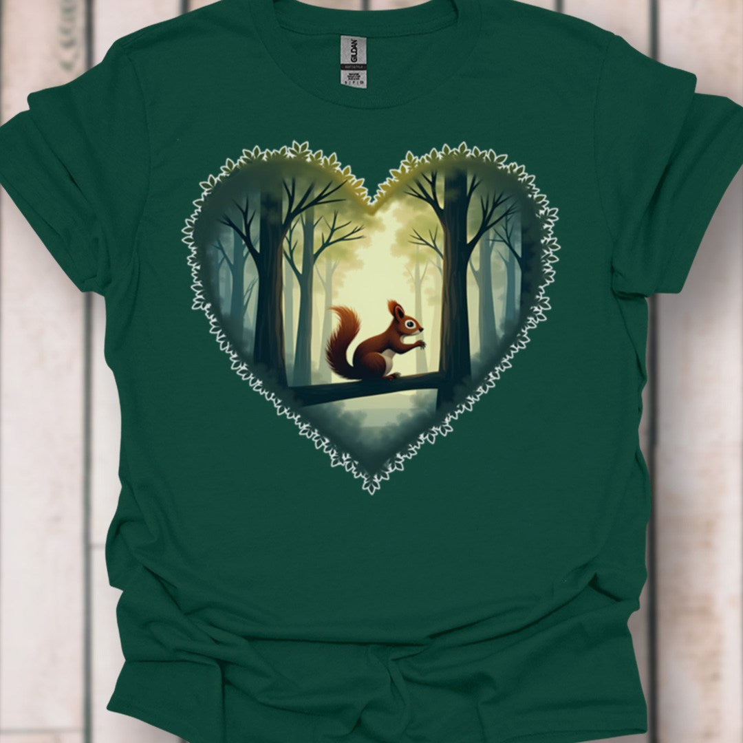 Eekhoorntje in hartvorm tijdloos T-shirt