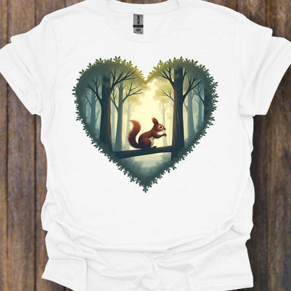 Eekhoorntje in hartvorm tijdloos T-shirt