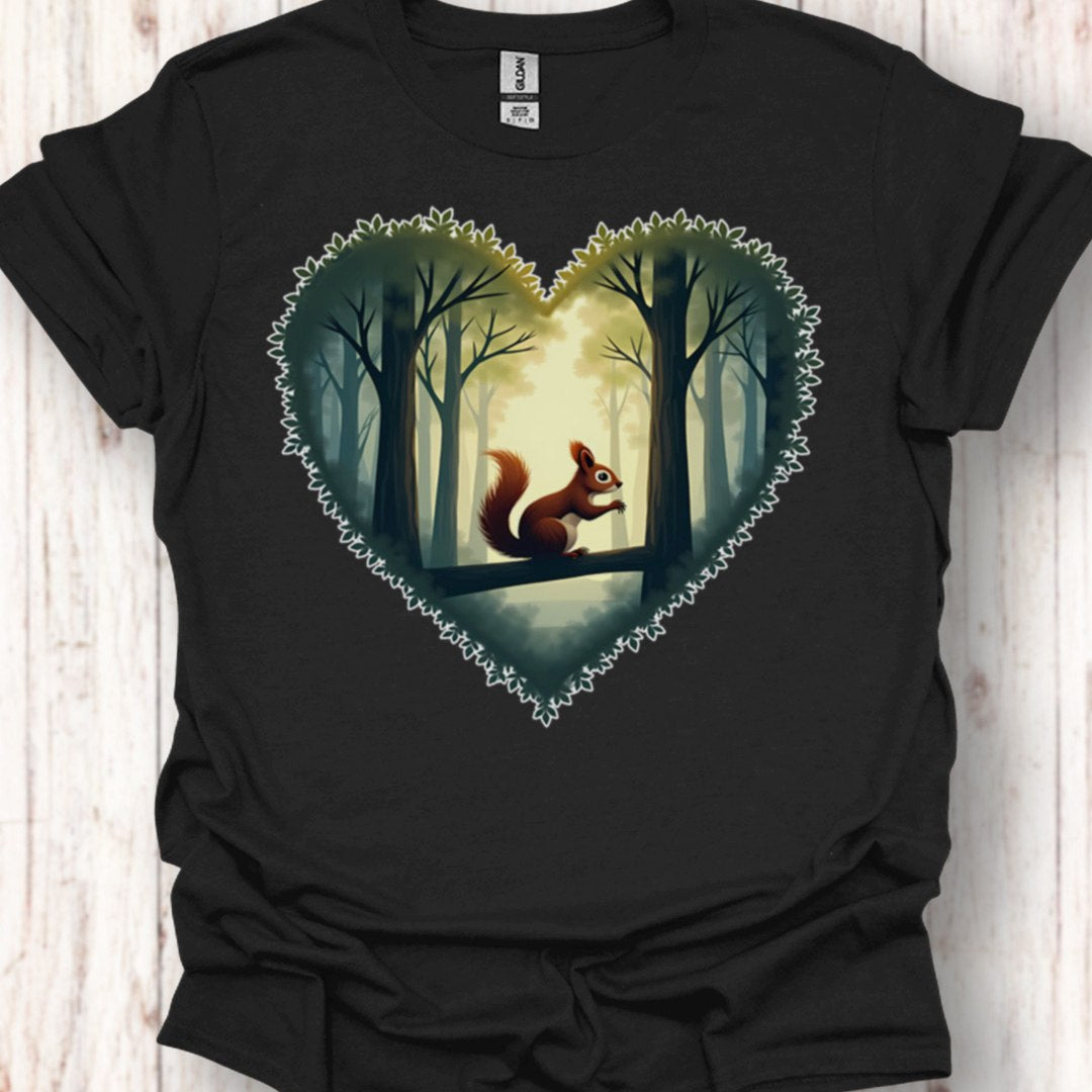 Eekhoorntje in hartvorm tijdloos T-shirt
