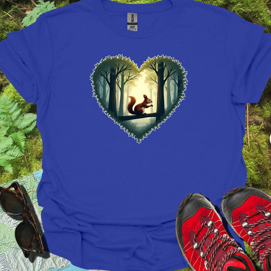 Eekhoorntje in hartvorm trendy T-shirt