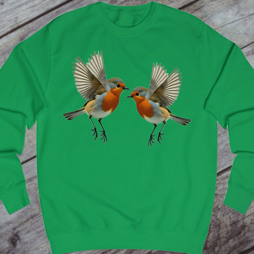 Fladderende roodborstjes sweatshirt