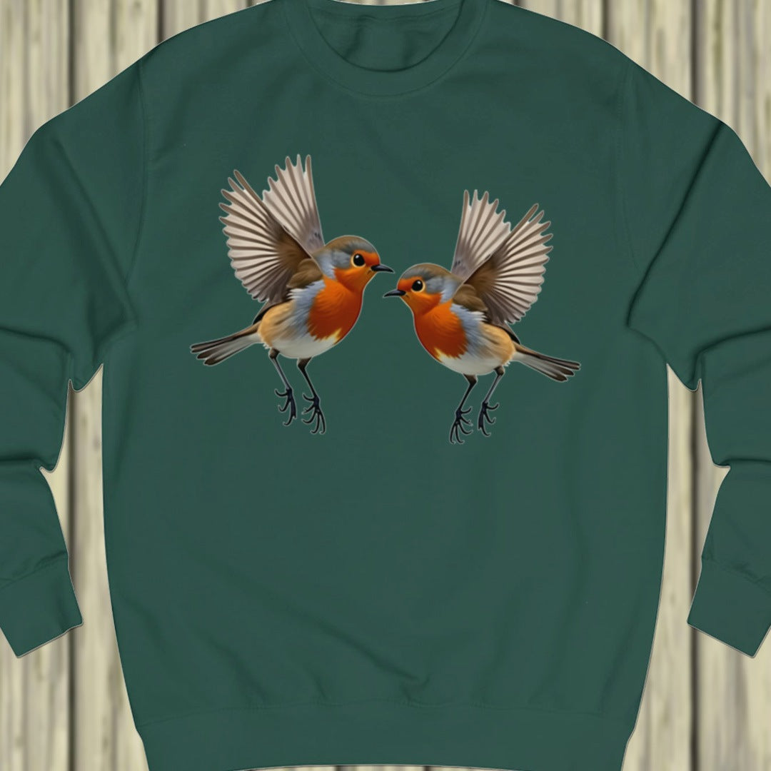 Fladderende roodborstjes sweatshirt