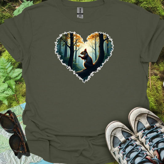 Eekhoorntje hartvorm tijdloos T-shirt