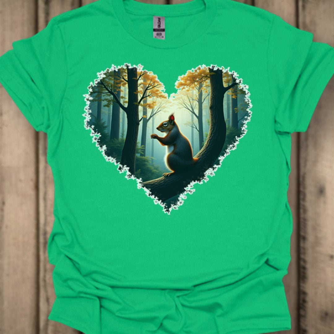 Little squirrel heart shape trendy T-shirt