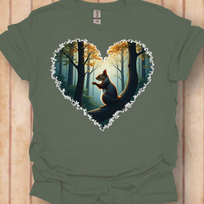Little squirrel heart shape timeless T-shirt