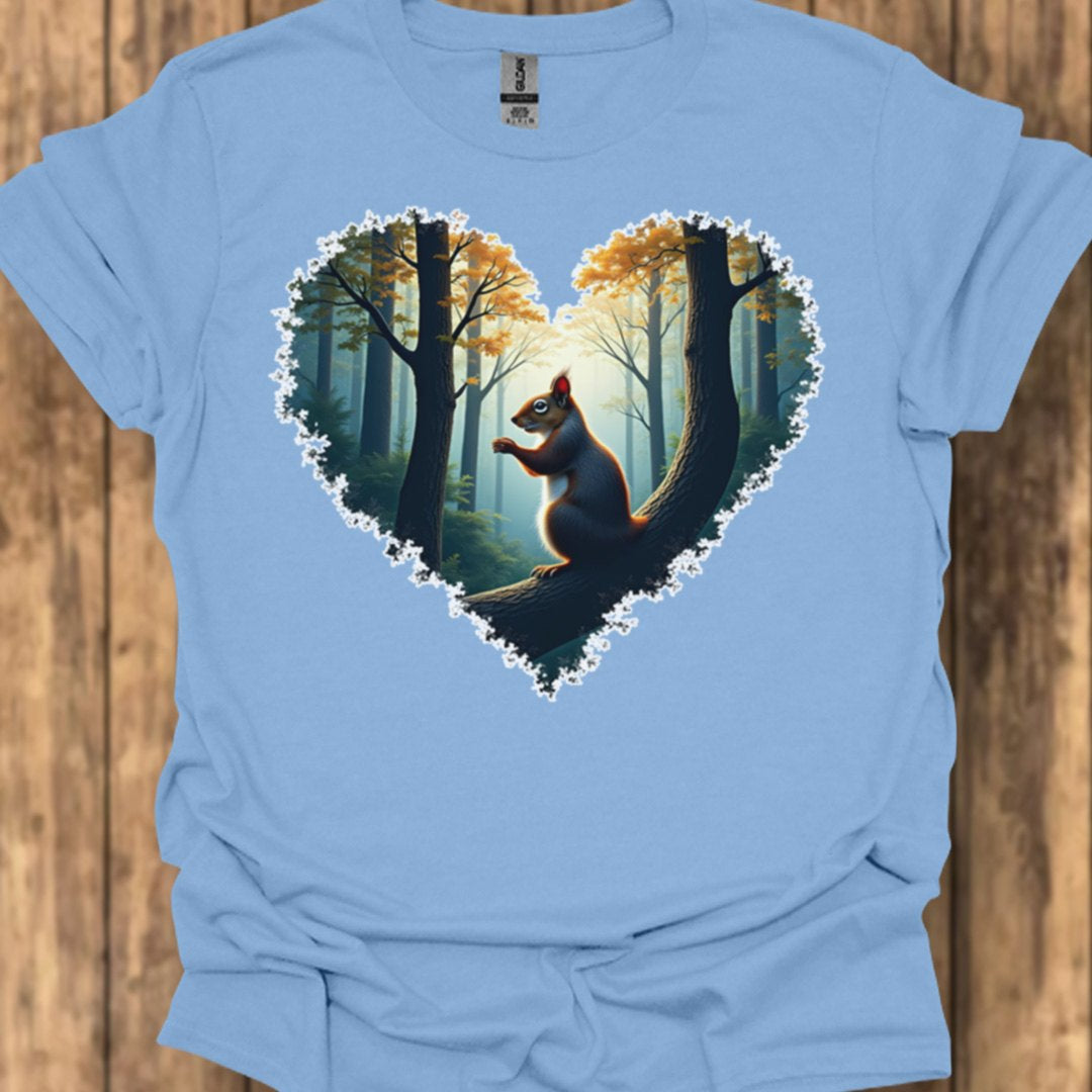 Little squirrel heart shape trendy T-shirt