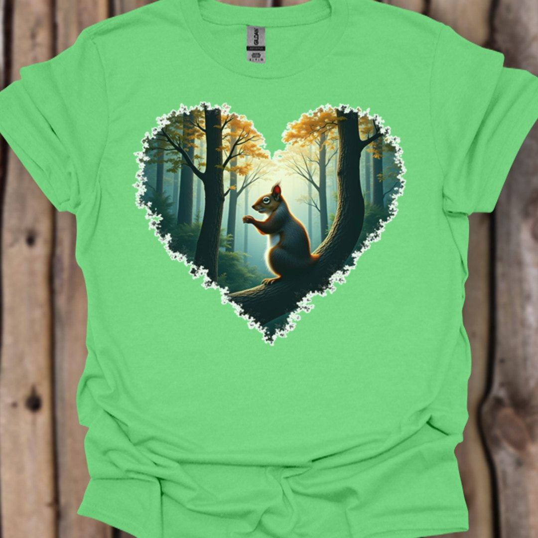 Little squirrel heart shape trendy T-shirt