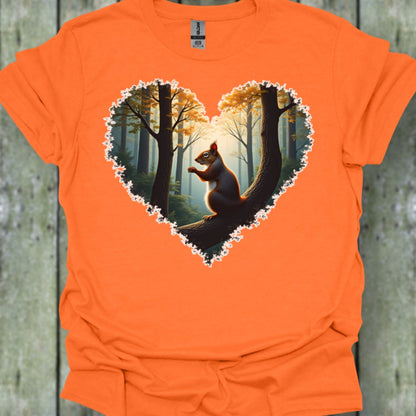 Little squirrel heart shape trendy T-shirt