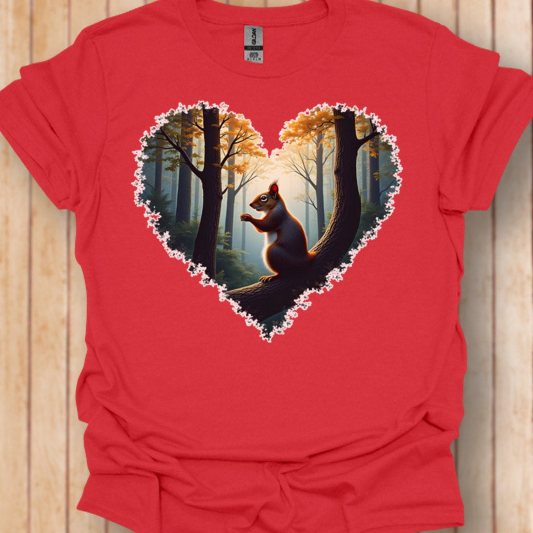 Little squirrel heart shape trendy T-shirt