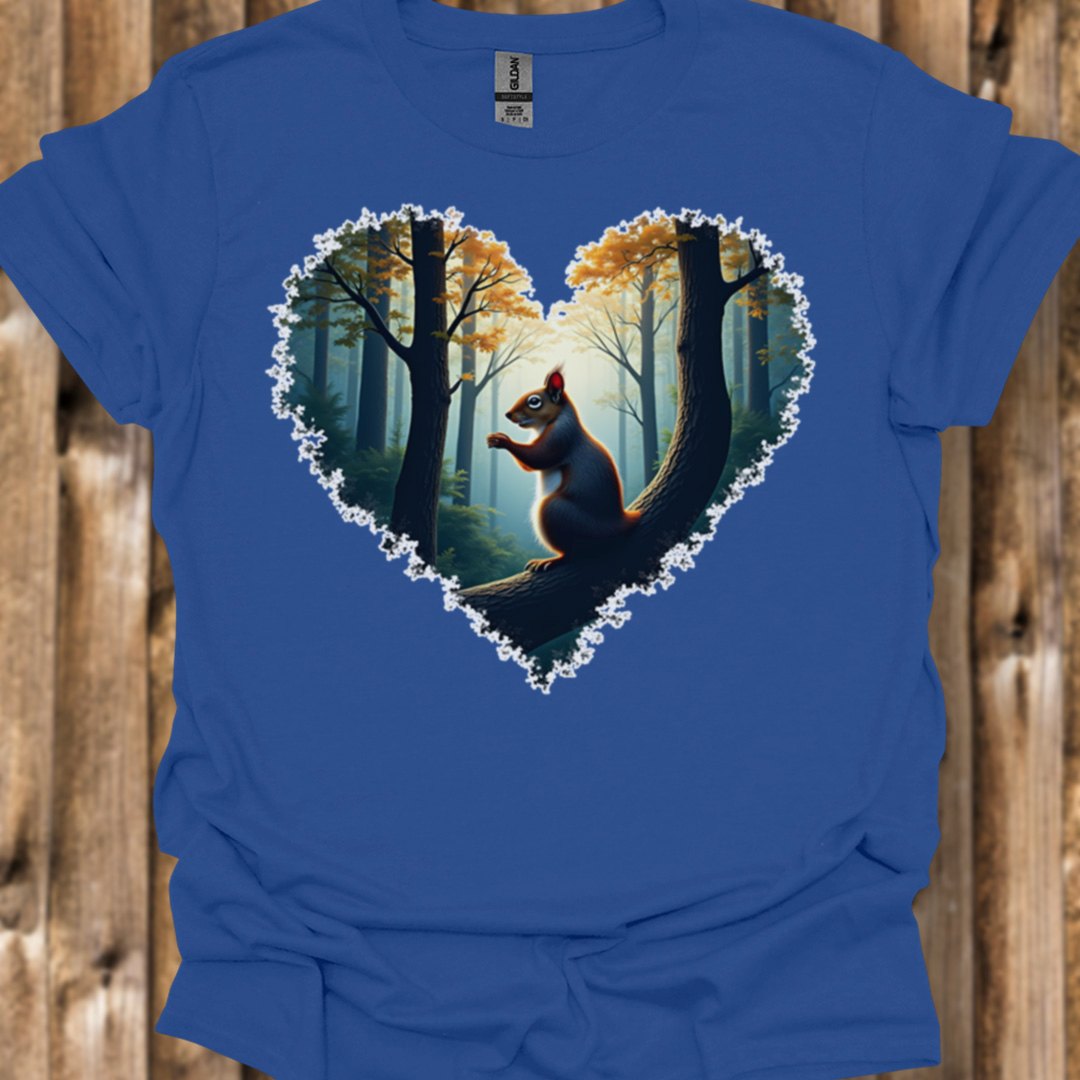 Little squirrel heart shape trendy T-shirt