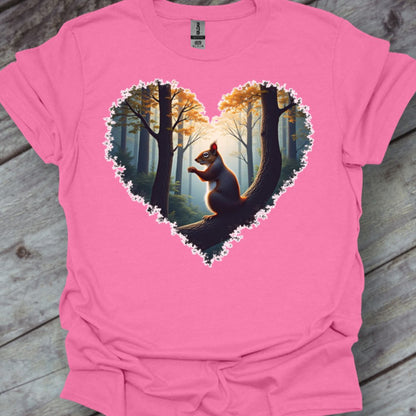 Little squirrel heart shape trendy T-shirt