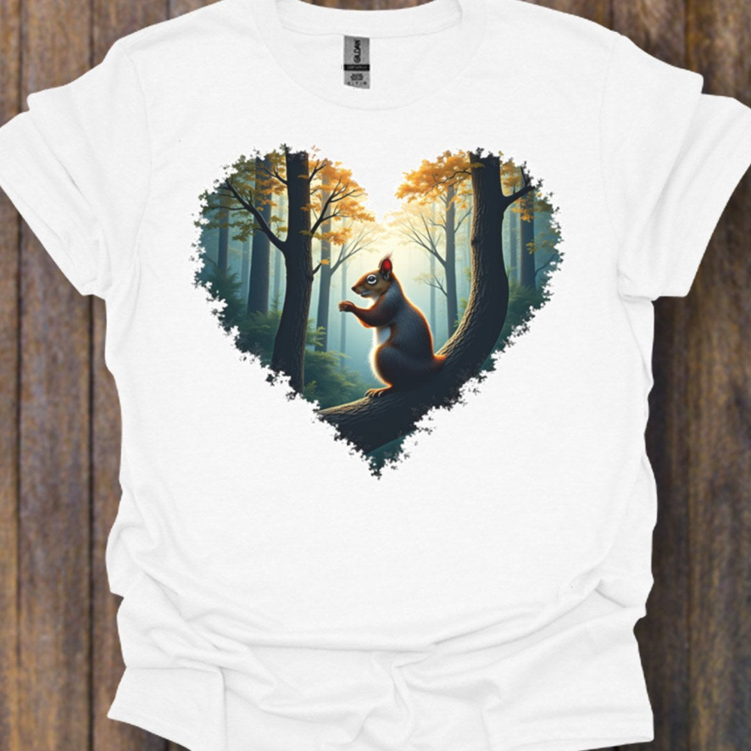 Little squirrel heart shape timeless T-shirt