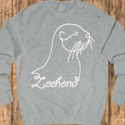 Zeehond lijntekening wit sweatshirt