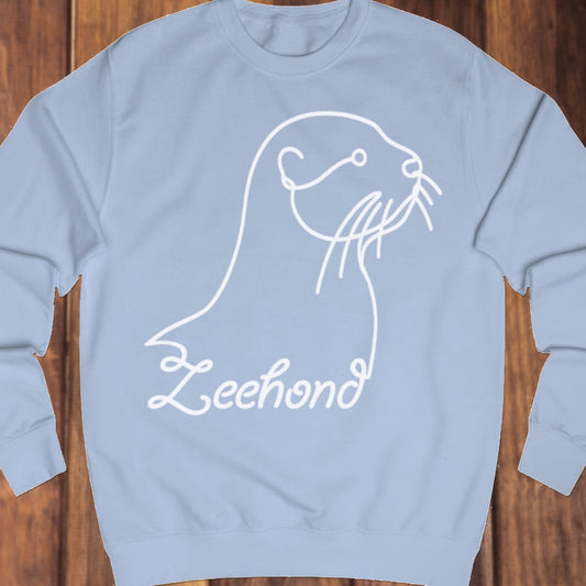 Seal line drawing white sweatshirt